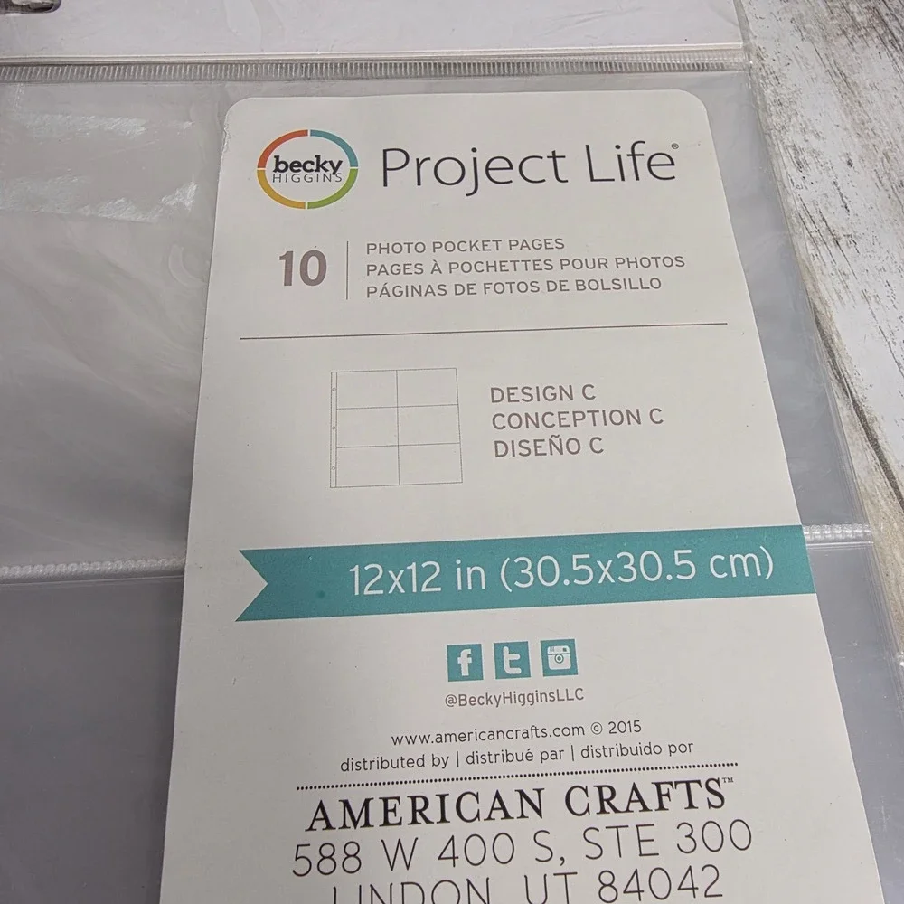 Becky Higgins Project Life Design C 12x12 Photo Pocket Pages 20 Count 50101-5